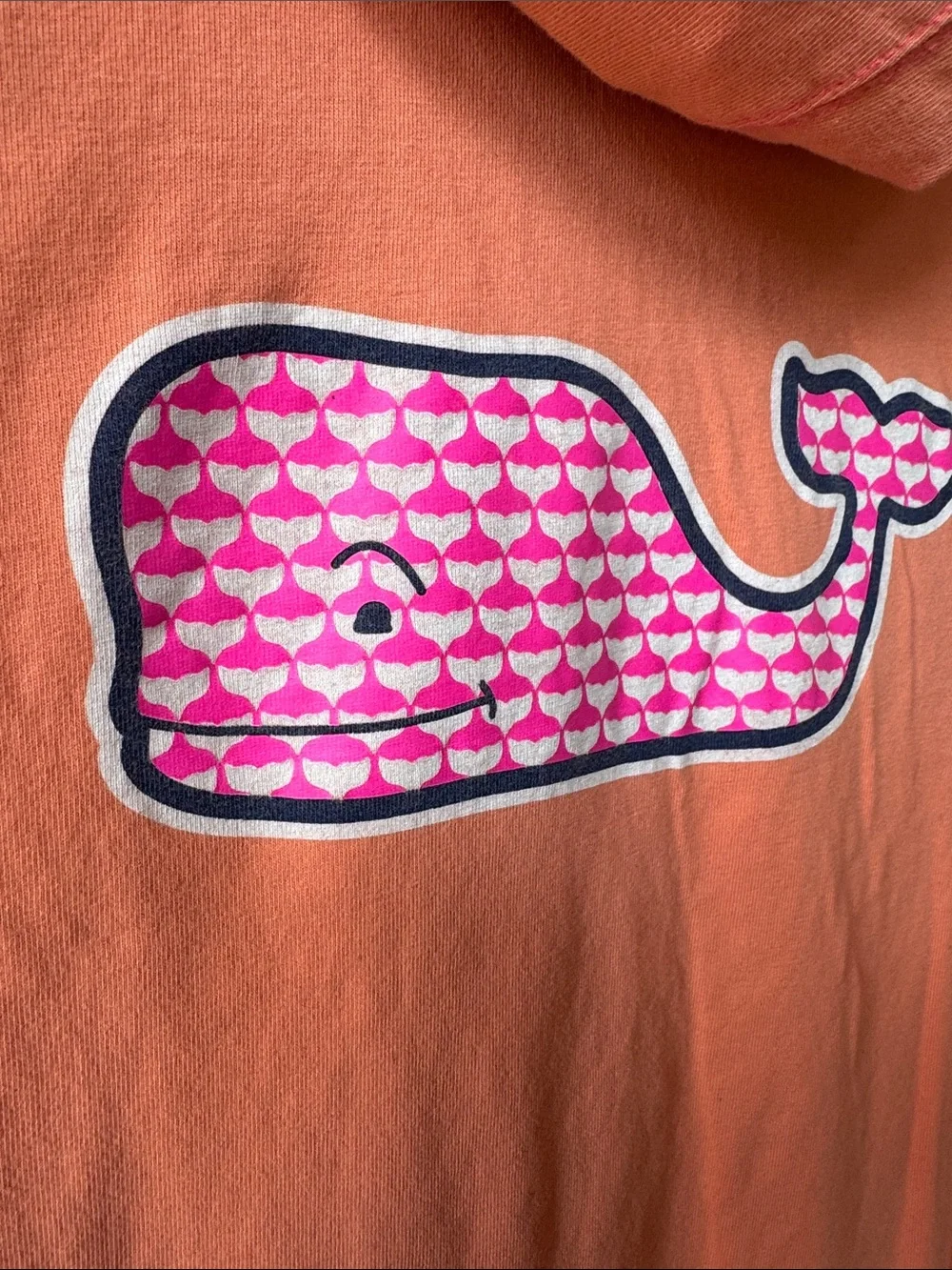 Vineyard Vines Coral Hooded Tunic with Pink Patterned Hooded Lining Girls 16
